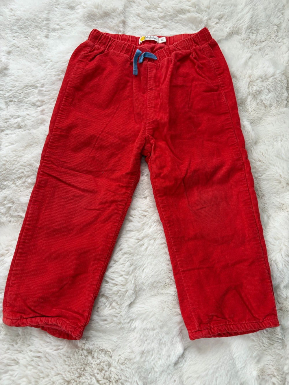 Baby Boden Bright Red Corduroy Pants